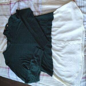 Apt. 9 Green and White Tunic Top